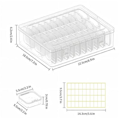 Bead Organizer Box, 31 Pcs Clear Plastic Storage Containers with Hinged Lids Mini Boxes for Jewelry Making, Crafts, DIY, Seed, Small Parts - size: 31 Compartments