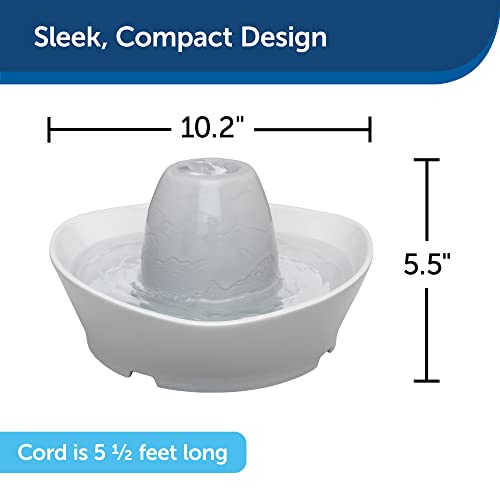 PetSafe Ceramic Pet Fountain – for Cats and Small Dogs 60 Oz Water Capacity Whisper-Quiet Flow – Great for Shy or Timid Pets Fresh, Filtered Water 1 Count (Pack of 4) - style: Creekside (Pack of 4)