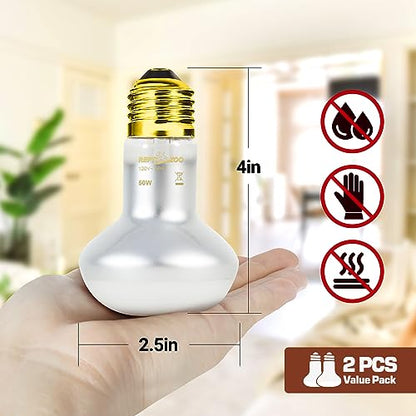 REPTI ZOO 50W Reptile Heat Lamp Bulb,2 Pack Intense Spot Basking Light,UVA Daylight Heating Lamp Bulb for Reptile & Amphibians & Chicken Brooder,Bearded Dragon, Lizard, Tortoise - style: 50W/Daylight