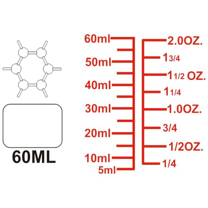 High Borosilicate Glass Measuring Cup-V-Shaped Spout，Glass Measuring Beaker for Kitchen or Restaurant, Easy to Read, 60 ML (2 Oz)-Pack of 2 - size: 60ml (2oz) - Pack of 2