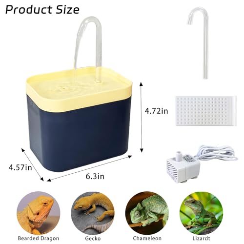 Tfwadmx Reptile Waterfall Reptile Water Fountain Lizard Drinking Fountain Chameleon Water Dripper, Bearded Dragon Cage Accessories for Lizard Gecko Snake (Yellow Blue) - color: Yellow Blue