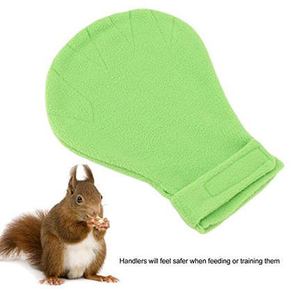 Sugar Glider Bonding Mitt Bite Small Animals Bonding Calming Glove Absorbent Plush Quick Dry Keep Warm Adjustable Size (Green) - color: Green