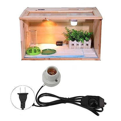 Jeffergarden Ceramic Heat Emitter, E27 Reptile Lamp Stand Pet Heater Bracket Without Bulb Adjustable Turtle Tank Accessories for Habitat Lizard Tortoise (US 120V)
