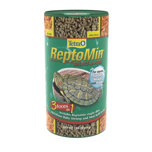 Tetra ReptoMin Select-A-Food for Aquatic Turtles & Amphibians | Includes Tetra ReptoMin Staple Diet, Tetra BabyShrimp Treats & Mini Krill Treats, Provides Variety To Support Overall Health - size: 1.55 Ounce (Pack of 1)