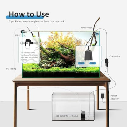 FZONE ATO System for Saltwater Aquarium, Auto Top Off with Dual Optical Sensors for Reef and Freshwater Tanks（Blue) - color: Blue