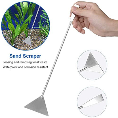 7 in 1 Aquarium Aquascaping Tools Kits,Stainless Steel Aquarium Plant Tools Tweezers Scissors Scrapers for Aquarium Tank Clean Fish Tank Aquascape Tools Sets