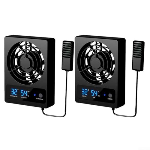 Reptile Enclosure Ventilation Fan, Automatic Humidity Control & Quiet Air-Circulation For Rainforest Terrarium, Smart Cooling System With Display(for celsius) - color: Celsius