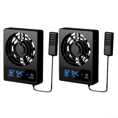 Reptile Enclosure Ventilation Fan, Automatic Humidity Control & Quiet Air-Circulation For Rainforest Terrarium, Smart Cooling System With Display(for celsius) - color: Celsius