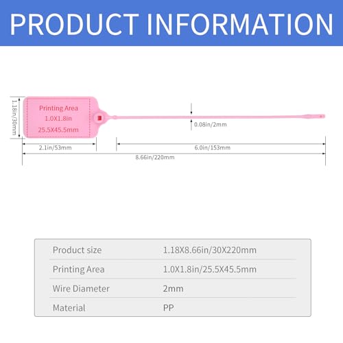 100 Writable Marking Plastic Tags Labels with Marker Pen, 1.18" x 2.16" Blank Waterproof Hanging Tag, Multi Purpose Name ID Tag for Keys, Backpack, Luggage, Logistic, Retail Inventory (Pink, 100pcs) - color: Pink, size: 100pcs