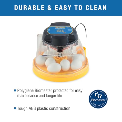Brinsea Mini II Eco Manual Egg Incubator, Easy to Use Controls | Beginner-friendly, Brinsea-built with 50+ years of proven quality, External Water Top-Up, Fan Helps Air Circulation for Hatch - style: 10 Eggs