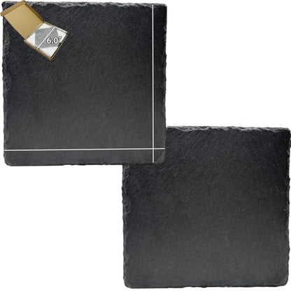 Reptile Basking Platform 2Pcs 6.0''x6.0'' Turtle Rock Plate Slate Feeding Food Dish Bowl Bathing Rest Terrace for Chameleon Lizard Bearded Dragon Gecko Snake Frog Newt (6.0''/15CM) - size: 6.0 inches