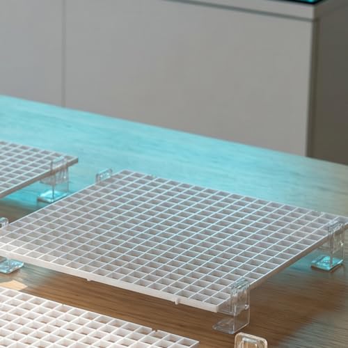 Zerodeko 1 Set Terrarium/Aquarium Screen Lid - Plastic Grid Tank Top Cover with 6 Support Clips - DIY Cut-to-Size Replacement Canopy - Helps Prevent Jumping, Allows Airflow & Light