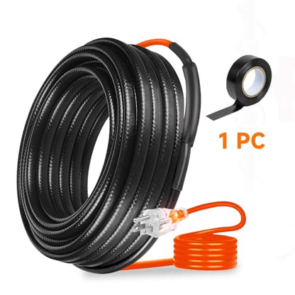 24FT Heating Cable for Metal and Plastic Home Pipes, Energy-efficient | Heat Tape for Water Pipes, Pipe Freeze Protection, Keeps Water Flowing at -40℉, 120V (24FT) - size: 24FT