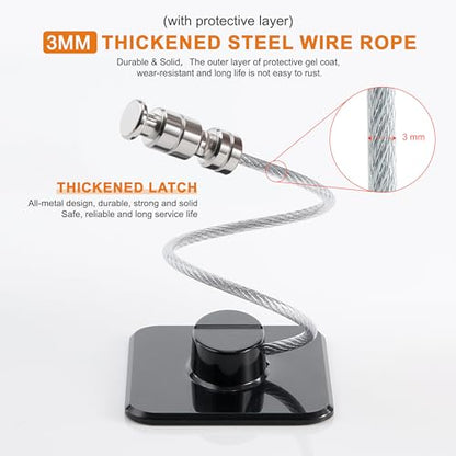 Refrigerator Lock, 6 Pack Fridge Locks with Thickened Wire Rope, Baby Proof Cabinet Locks with Keys, Safety Pantry Lock