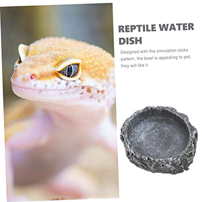 LIOOBO Tortoise Feeding Basin Reptile Water Bowl for Snake Lizard Turtle Pet Food Storage Basin Solid Material Easy Cleaning Reptile Accessories