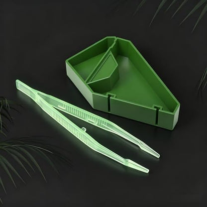 Multifunctional Detachable Reptile Food & Water Bowl + Luminous Tweezers, Reptile Breeding Kit for Geckos and Lizards