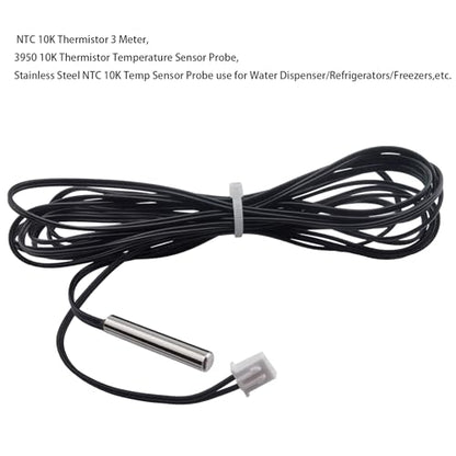 4pcs 10K Thermistor 3 M, 3950 NTC 10K Thermistor Temperature Sensor Probe, Stainless Steel NTC 10K Temp Sensor Probe use for Water Dispenser/Refrigerators/Freezers,etc. - style: 4pcs NTC 10K 3950 Thermistor 3 Meter