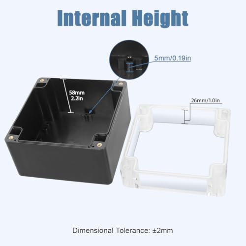 Junction Box with Clear Cover IP65 Waterproof Project Box Dustproof ABS Plastic Electrical Project Boxes Universal Enclosure, Black 4.7"x 4.7"x 3.5"(120x120x90mm)(Pack of 2) - color: 2 packs, size: 4.7"x 4.7"x 3.5"