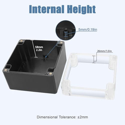 Junction Box with Clear Cover IP65 Waterproof Project Box Dustproof ABS Plastic Electrical Project Boxes Universal Enclosure, Black 4.7"x 4.7"x 3.5"(120x120x90mm)(Pack of 2) - color: 2 packs, size: 4.7"x 4.7"x 3.5"