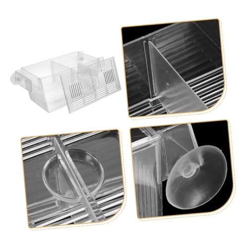 2pcs Aquarium Fish Breeding Box Betta Fish Incubation Container Suction Cups Clips Divider for Shrimp Fry Reptile