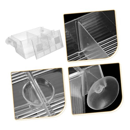 2pcs Aquarium Fish Breeding Box Betta Fish Incubation Container Suction Cups Clips Divider for Shrimp Fry Reptile