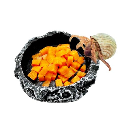 Reptile Water Dish Food Bowl, 3 Pack Reptile Feeding Bowls for Bearded Dragon Lizard Frog Gecko Tortoise Hermit Crab Snail (Black) - color: Black - 3 Pack Bowls