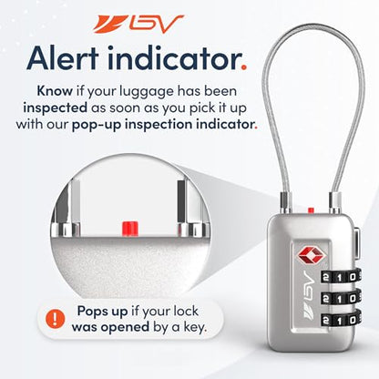 TSA Accepted Luggage Travel Lock, Set-Your-Own Combination Lock for School Gym Locker, Luggage Suitcase Baggage Locks, Filing Cabinets, Toolbox, Case (Silver, 1 Pack) - color: Silver 1-Pack