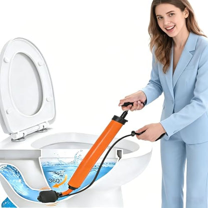 Toilet Unclogger Drain Auger Plunger for Kitchen,Sink,Bathroom,Shower,Floors Drain,No Extra Accessories, Lightweight & Easy to Use for Women & Elderly, Clog Remover Tool Fits NPS 1.5-4.5" Pipes | Kitchen, Sink, Bathroom, Shower, Floors Drain, No Extra Acc