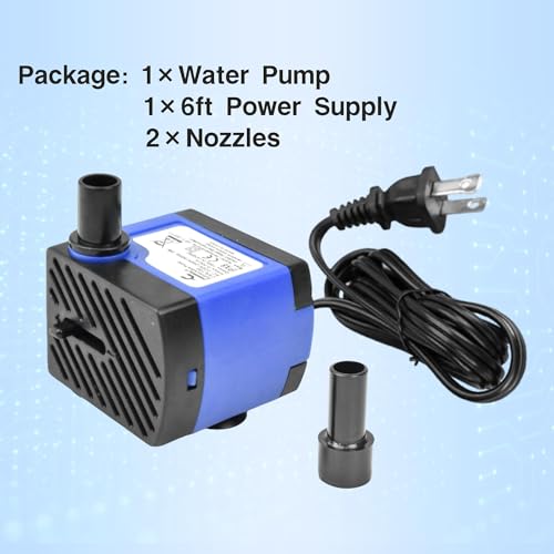 CONQUERALL 92GPH 5W Submersible Pump Mini Adjustable for Fish Tanks, Tabletop Fountains, Hydroponic Systems, Pet Fountains