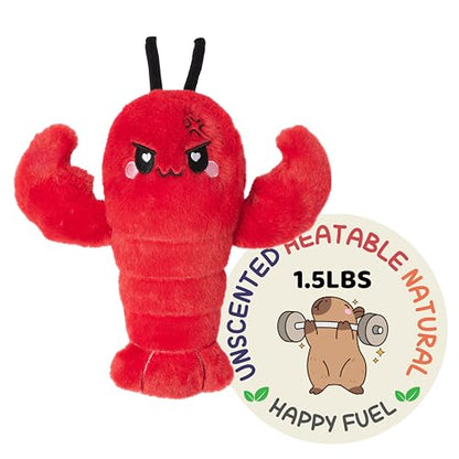 Crustacean Microwavable Unscented Heating Pad for Women - Warm Cozy Plush Heatable Stuffed Toy Animal - Hot and Cold Heat Bag Gift for Women and Girls Red - style: Angry Crustacean
