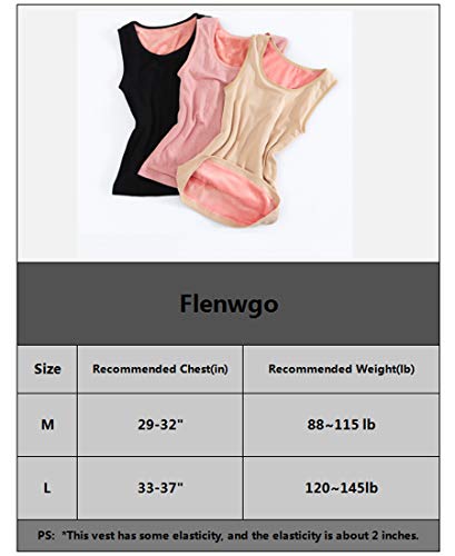 Womens Cotton Thermal Fleece Lined Underwear Tops Cami Tank Top Warm Base Layer Vest - color: Red, size: L / (Fit 120~145 lb)