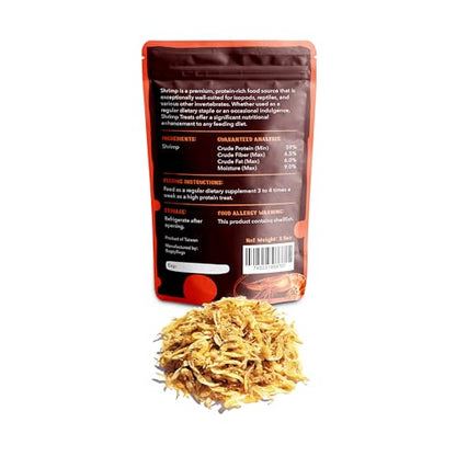 Isocare Premium Dried Shrimp Treats Protein Rich Food Source for Isopods, Reptiles, Lizards, Birds, Fish, Aquatic Turtles, Amphibians, Feeders, Invertebrates, Turtles