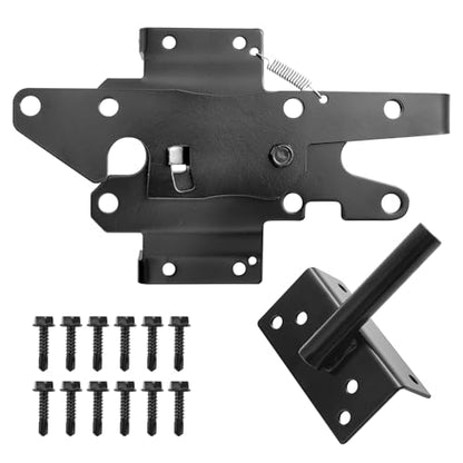 Self-Locking Gate Latch, Gravity Fence Latch, 1 Pack | Self-locking gravity gate latch for wood, metal and vinyl gates; weather-resistant automatic outdoor fence hardware, 1 pack. - size: Vinyl Fence
