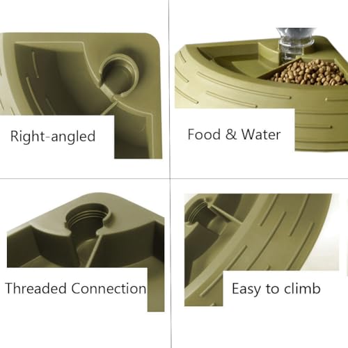 Reptile Feeder Bowl,Automatic Reptiles Water Dish Dispenser 2in1 Food and Water Feeding Bowls Terrarium Corner Bowl for Bearded Dragon Gecko Snake Lizard Turtles