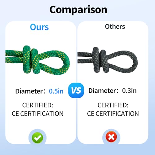 150Ft 1/2 Inch Heavy Duty Climbing Rope,Arborist Rope for Tree Pulling (Green) - size: 150ft-Green