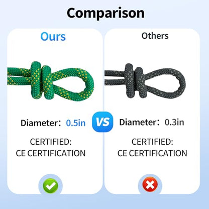150Ft 1/2 Inch Heavy Duty Climbing Rope,Arborist Rope for Tree Pulling (Green) - size: 150ft-Green