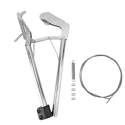 Snake Tong Reptile Grabber Professional Foldable Snake Catcher Tool with Lock for Safely Handling Snakes and Reptiles Silver Color Heavy Duty Wire Construction (70CM) - size: 70CM