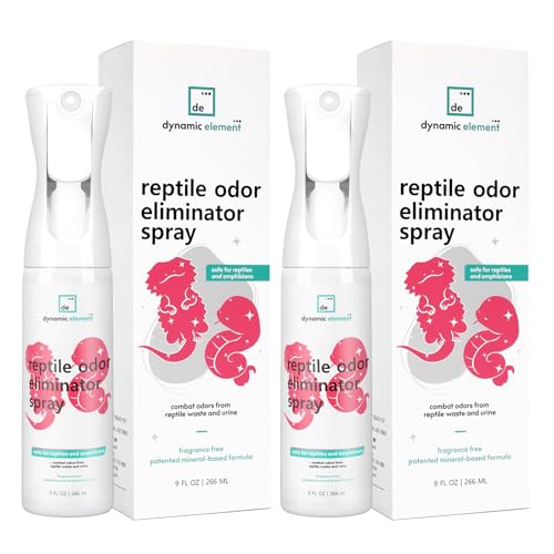 Reptile Tank Odor Eliminator Spray, Unscented, 18 Fl Oz (2x9) | 2-Pack, Protects Respiratory Health, No Harsh Chemicals, Mineral Formula, For Bearded Dragons, Geckos, Turtles & Terrariums