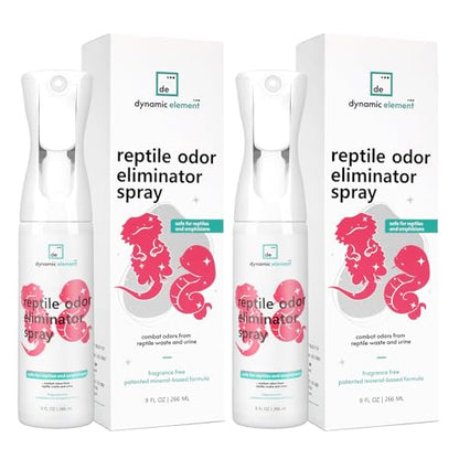 Reptile Tank Odor Eliminator Spray, Unscented, 18 Fl Oz (2x9) | 2-Pack, Protects Respiratory Health, No Harsh Chemicals, Mineral Formula, For Bearded Dragons, Geckos, Turtles & Terrariums