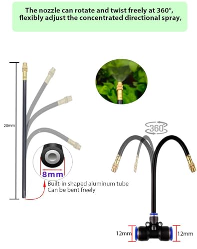 360° Adjustable Drip Irrigation Sprinkler Kit – Garden Watering System | 12mm High-Flow Mainline Tubing,Easy Installation, Automatic Garden Mister- Watering for Lawn,Plants,flower bed,greenhouse - size: 100 FT