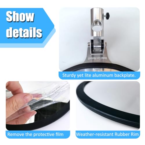 Portable Hand-Held Vehicle Search Mirror – Telescopic Inspection Mirror for Security Check Under Cars, Truck, Equipment, Over Shelves and Corners - size: 9 inch Covex
