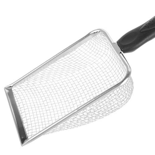 Abaodam Stainless Steel Sand Substrate Scoop for Reptiles Durable Filtering Shovel with Mesh Strainer Easy to Clean Lizard Litter for Pet Owners
