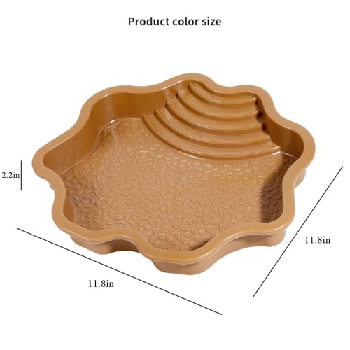 Turtle Bathing Pool, Reptile Feeding Dish Water Pot, Lizard Turtle Bathing Pool for Aquatic Climbing Pet - color: Earthy Yellow