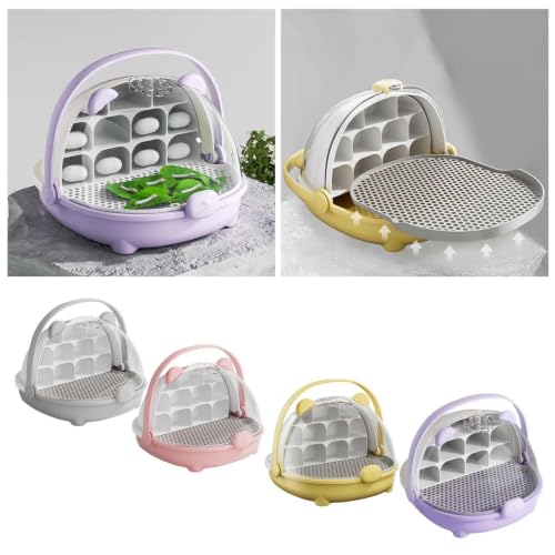 Silkworm Growth Box, Silkworm Breeding Box with Transparent Space Capsule Design, Portable Reptile Feeding Box Transparent Animal Habitat Cage with Handle (Grey) - color: Grey
