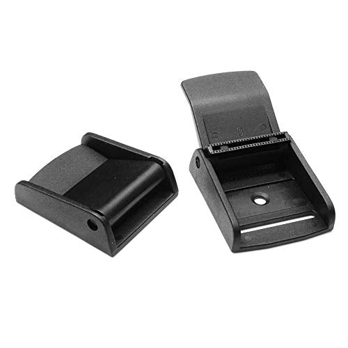 CooBigo 5pcs Webbing Cam Buckles Plastic Black Toggle Clip Backpack Straps - color: 1-1/2 Inch