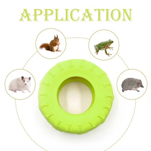 2 PCS Tree Frog Toy Tire Swing Habitat Miniature with 2 Suction Cup Hook Frog Tank Accessories Terrarium Decor Climbing Swing Reptile Amphibian Crustacean Climbing Toy