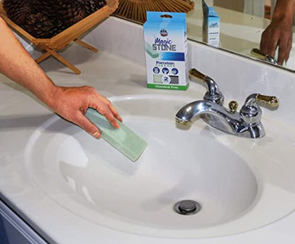 Compac's Magic-Stone Porcelain Cleaning Stick - Toilet Bowl Cleaner, Advanced Green Technology, Handy Toilet Cleaner Easily Scrubs/Removes Stubborn Lime Stains from Porcelain or Bathroom Fixtures (1) - size: 1 Count (Pack of 1), style: Without Handle