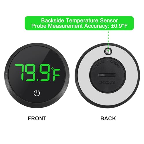 1PCS Digital Aquarium Thermometer,LED Display Thermometer for Aquarium Fish Tank - color: Round-Black 1PCS