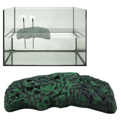 Automatic Turtles Basking Platform with Suction Cups Floating Dock for Semi Aquatic Reptiles, Amphibious Ramp for Tanks & Terrariums(S) - size: Small