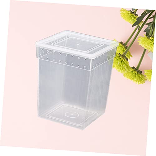 BESPORTBLE Reptile Feeding Container Transparent Breeding Box for Spider Lizard and Tree Pets Ventilated Design Lightweight Easy Assembly Secure Buckles for Safe Transport and Quarantine